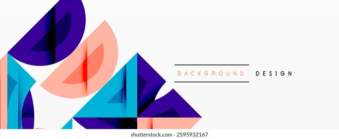 Abstract geometric background shapes forming a modern, symmetrical pattern. Bold contrast, smooth gradients, dynamic composition, futuristic style