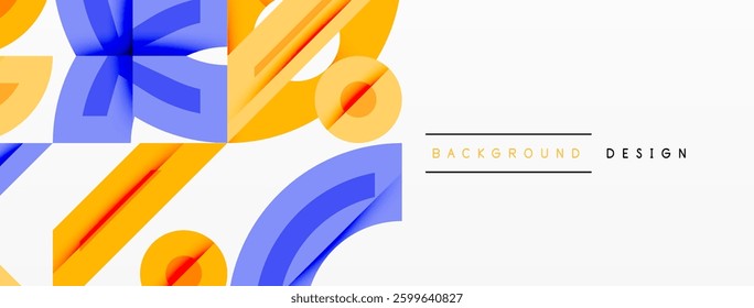 Abstract geometric background shapes forming a modern, symmetrical pattern. Bold contrast, smooth gradients, dynamic composition, futuristic style
