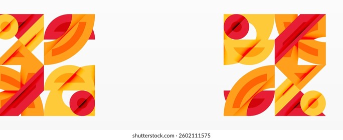 Abstract geometric background shapes forming a modern, symmetrical pattern. Bold contrast, smooth gradients, dynamic composition, futuristic style