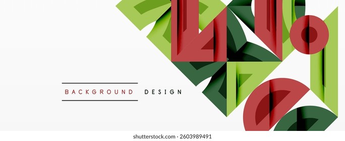 Abstract geometric background shapes forming a modern, symmetrical pattern. Bold contrast, smooth gradients, dynamic composition, futuristic style