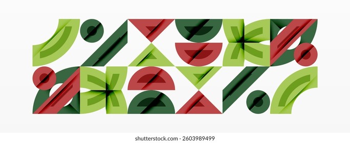 Abstract geometric background shapes forming a modern, symmetrical pattern. Bold contrast, smooth gradients, dynamic composition, futuristic style