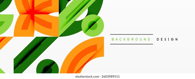Abstract geometric background shapes forming a modern, symmetrical pattern. Bold contrast, smooth gradients, dynamic composition, futuristic style