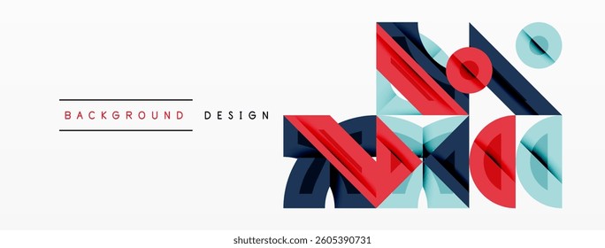 Abstract geometric background shapes forming a modern, symmetrical pattern. Bold contrast, smooth gradients, dynamic composition, futuristic style