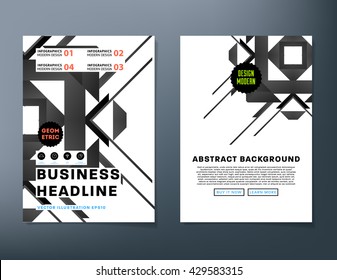 Abstract Geometric Background. Geometric Shapes and Frames for Presentation, Annual Reports, Flyers, Brochures, Leaflets, Posters, Business Cards and Document Cover Pages Design. A4 Title Template.