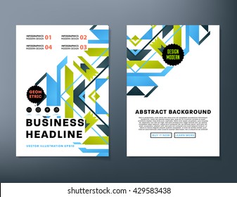 Abstract Geometric Background. Geometric Shapes and Frames for Presentation, Annual Reports, Flyers, Brochures, Leaflets, Posters, Business Cards and Document Cover Pages Design. A4 Title Template.