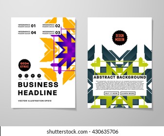 Abstract Geometric Background. Geometric Shapes and Frames for Presentation, Annual Reports, Flyers, Brochures, Leaflets, Posters, Business Cards and Document Cover Pages Design. A4 Title Template