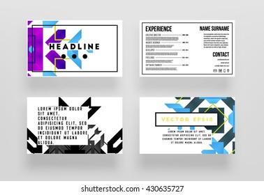 Abstract Geometric Background. Geometric Shapes and Frames for Presentation, Annual Reports, Flyers, Brochures, Leaflets, Posters, Business Cards and Document Cover Pages Design. A4 Title Template