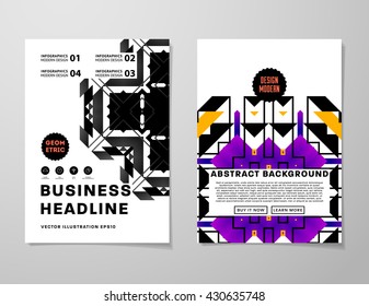 Abstract Geometric Background. Geometric Shapes and Frames for Presentation, Annual Reports, Flyers, Brochures, Leaflets, Posters, Business Cards and Document Cover Pages Design. A4 Title Template