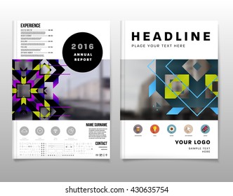 Abstract Geometric Background. Geometric Shapes and Frames for Presentation, Annual Reports, Flyers, Brochures, Leaflets, Posters, Business Cards and Document Cover Pages Design. A4 Title Template