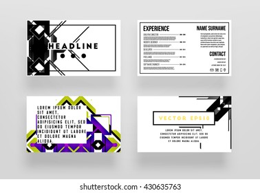 Abstract Geometric Background. Geometric Shapes and Frames for Presentation, Annual Reports, Flyers, Brochures, Leaflets, Posters, Business Cards and Document Cover Pages Design. A4 Title Template