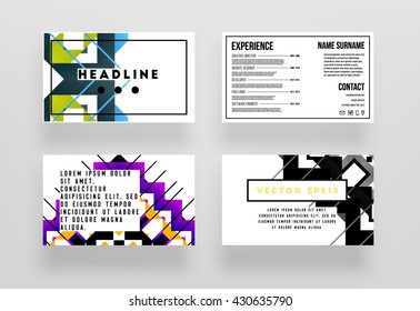 Abstract Geometric Background. Geometric Shapes and Frames for Presentation, Annual Reports, Flyers, Brochures, Leaflets, Posters, Business Cards and Document Cover Pages Design. A4 Title Template