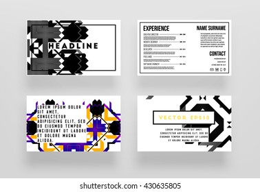 Abstract Geometric Background. Geometric Shapes and Frames for Presentation, Annual Reports, Flyers, Brochures, Leaflets, Posters, Business Cards and Document Cover Pages Design. A4 Title Template