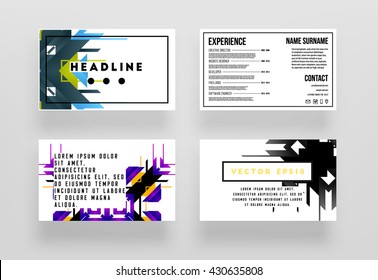 Abstract Geometric Background. Geometric Shapes and Frames for Presentation, Annual Reports, Flyers, Brochures, Leaflets, Posters, Business Cards and Document Cover Pages Design. A4 Title Template