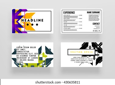 Abstract Geometric Background. Geometric Shapes and Frames for Presentation, Annual Reports, Flyers, Brochures, Leaflets, Posters, Business Cards and Document Cover Pages Design. A4 Title Template