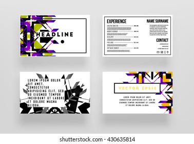 Abstract Geometric Background. Geometric Shapes and Frames for Presentation, Annual Reports, Flyers, Brochures, Leaflets, Posters, Business Cards and Document Cover Pages Design. A4 Title Template