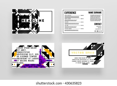 Abstract Geometric Background. Geometric Shapes and Frames for Presentation, Annual Reports, Flyers, Brochures, Leaflets, Posters, Business Cards and Document Cover Pages Design. A4 Title Template