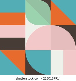 Abstract geometric background from shapes. Modern geometric futuristic pattern in scandinavian style. Print textile and poster. Vector illustration
