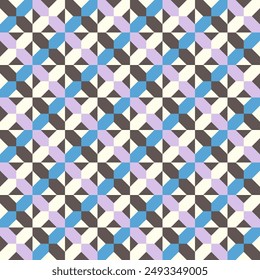 Fondo geométrico Abstractas con Formas. Patrón de Vector sin costuras. Rosa, azul, beige y marrón	