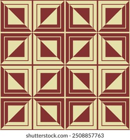 Abstrakter geometrischer Hintergrund mit Formen. Nahtloses Vektormuster. Rot und Beige	