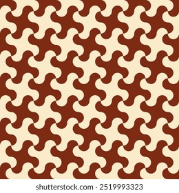 Abstract geometric background with shapes. Seamless vector pattern. Red and beige color