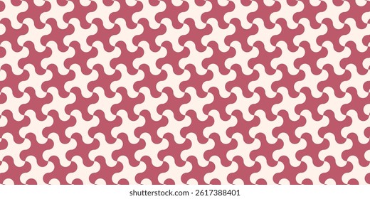 Abstract geometric background with shapes. Seamless vector pattern. Red and beige color