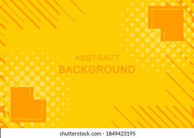Abstract geometric background. Geometric shapes. Yellow background with memphis elements. Abstract colorful poster, banner.