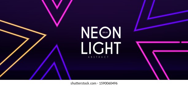 Abstract geometric background with shining neon circles.