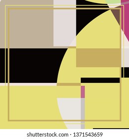 Abstract geometric background for silk scarf shawl design. Ethnic motif for textile fabric print. Trendy ornament with shapes and lines elements. Contemporary modern artistic pattern for fashion cloth