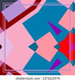 Abstract geometric background for silk scarf shawl design. Ethnic motif for textile fabric print. Trendy ornament with shapes and lines elements. Contemporary modern artistic pattern for fashion cloth
