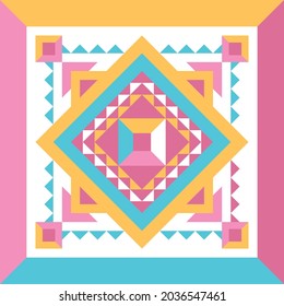 Abstract geometric background with simle primitive shapes. Pattern, wallpaper. Contemporary art. Vector illustration, flat, geometric ornament,  decoration for interior, fabric, fashion clothes.