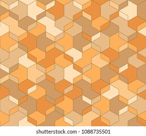 abstract geometric background. simple brown and yellow shapes. vector seamless pattern