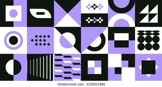 Fondo geométrico abstracto. Formas minimalistas simples de negrita estilo suizo, formas brutales para afiches. Diseño de vectores