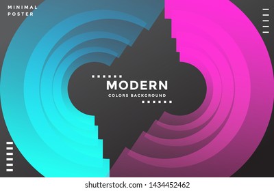 Abstract geometric background. Simple shapes compositions with trendy gradient colors