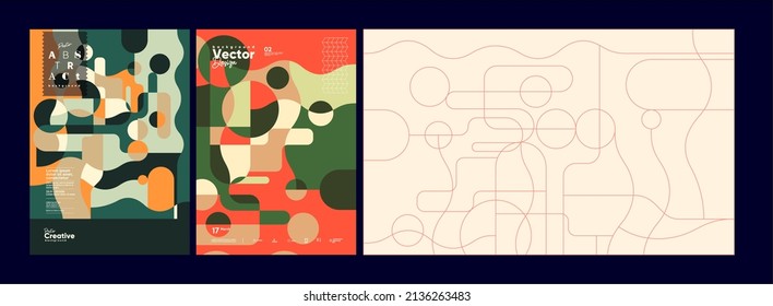 Abstract geometric background. Simple shapes with trendy pattern. Vector illustration. Trendy backgrounds for poster, landing page, banner and packaging.