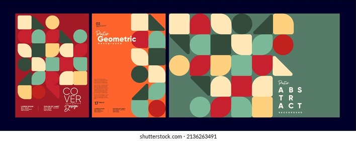 Abstract geometric background. Simple shapes with trendy pattern. Vector illustration. Trendy backgrounds for poster, landing page, banner and packaging.