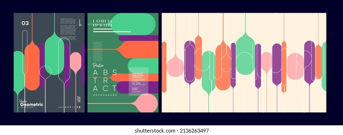 Abstract geometric background. Simple shapes with trendy pattern. Vector illustration. Trendy backgrounds for poster, landing page, banner and packaging.