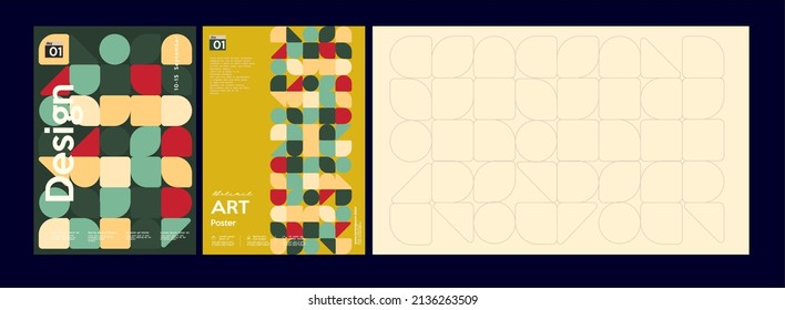 Abstract geometric background. Simple shapes with trendy pattern. Vector illustration. Trendy backgrounds for poster, landing page, banner and packaging.