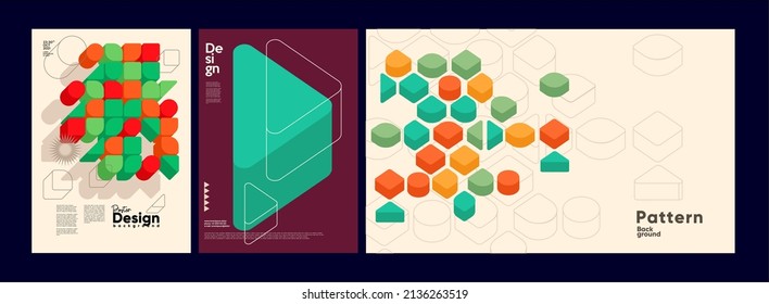Abstract geometric background. Simple shapes with trendy pattern. Vector illustration. Trendy backgrounds for poster, landing page, banner and packaging.