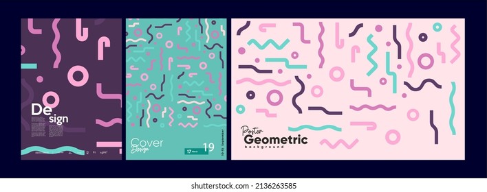 Abstract geometric background. Simple shapes with trendy pattern. Vector illustration. Trendy backgrounds for poster, landing page, banner and packaging.