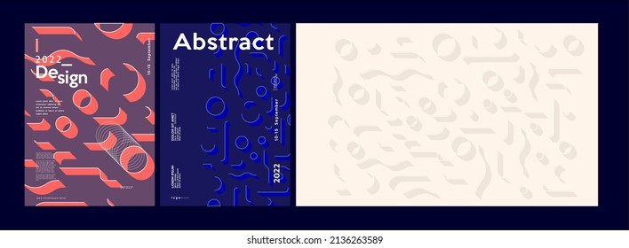 Abstract geometric background. Simple shapes with trendy pattern. Vector illustration. Trendy backgrounds for poster, landing page, banner and packaging.