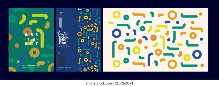 Abstract geometric background. Simple shapes with trendy pattern. Vector illustration. Trendy backgrounds for poster, landing page, banner and packaging.