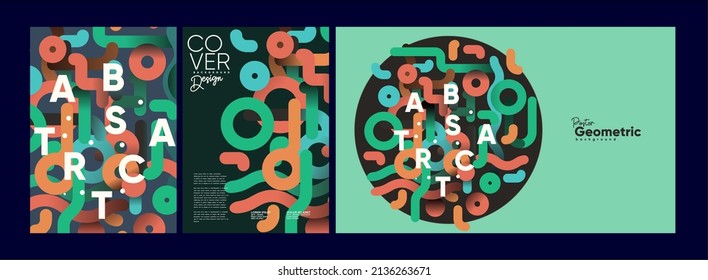 Abstract geometric background. Simple shapes with trendy pattern. Vector illustration. Trendy backgrounds for poster, landing page, banner and packaging.