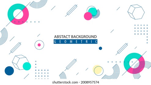 abstract geometric background, with simple and super bright colors, straight lines, circles, vector illustration eps 10
