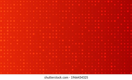 Abstract geometric background of sircles. Red pixel background with empty space. Vector illustration.