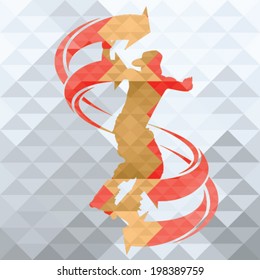 Abstract geometric background with skater