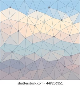 Abstract geometric background. Sky and clouds colored angular low poly background for use in design. Triangle polygonal abstract cover. 
