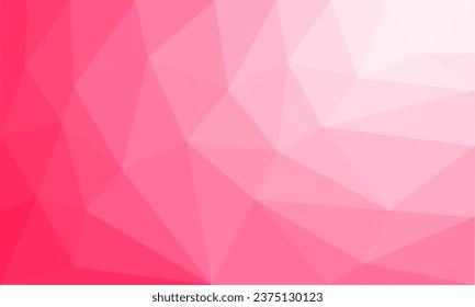 Abstract geometric background with a smooth red to white gradient composed of triangular polygonal shapes.Vibrant low-poly style, ideal for digital design, web, print, and modern graphic