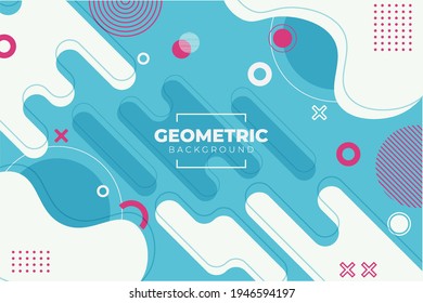 Resumen Fondo geométrico suave rosa azul y blanco con forma dinámica de fluido diagonal