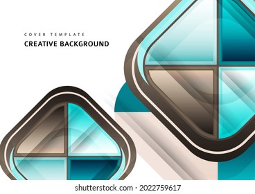 Abstrakter geometrischer Hintergrund mit Platz für Ihren Text. Moderne, überlappende, runde Quadrate. Ungewöhnliche Farbformulare für Ihre Nachricht. Geschäftliche oder technische Präsentation. Vektorgrafik
