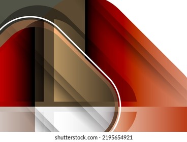 Abstract geometric background with space for your text. Modern overlapping rounded squares. Unusual color forms for your message. Business or technical presentation. Vector illustration